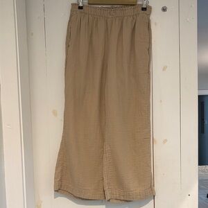 Cotton elastic waist pants